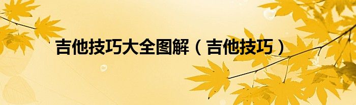 吉他技巧大全圖解（吉他技巧）