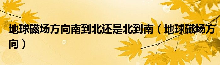 地球磁場(chǎng)方向南到北還是北到南（地球磁場(chǎng)方向）