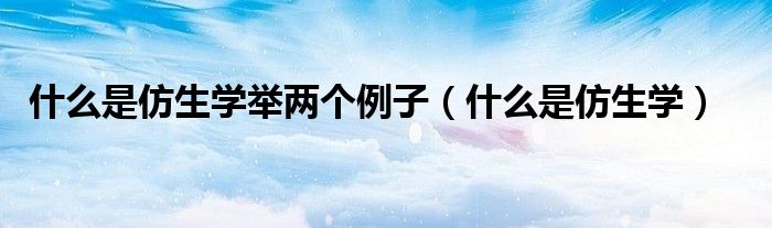 什么是仿生學(xué)舉兩個例子（什么是仿生學(xué)）