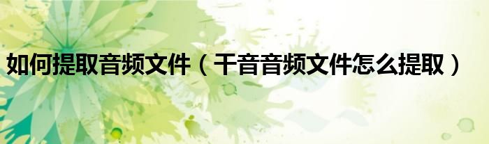 如何提取音頻文件（干音音頻文件怎么提?。? />
                                         </a>
                                    </div>
                                 <div   id=