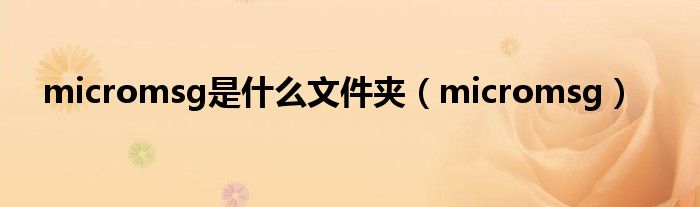 micromsg是什么文件夾（micromsg）