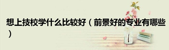 想上技校學(xué)什么比較好（前景好的專業(yè)有哪些）