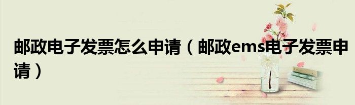 郵政電子發(fā)票怎么申請（郵政ems電子發(fā)票申請）