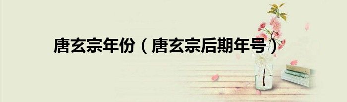 唐玄宗年份（唐玄宗后期年號）