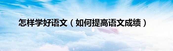 怎樣學(xué)好語(yǔ)文（如何提高語(yǔ)文成績(jī)）