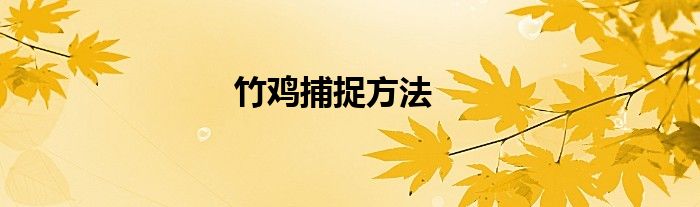 竹雞捕捉方法