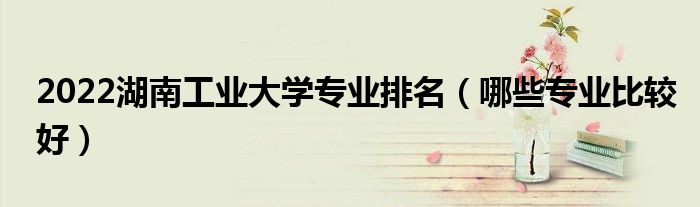 2022湖南工業(yè)大學(xué)專(zhuān)業(yè)排名（哪些專(zhuān)業(yè)比較好）