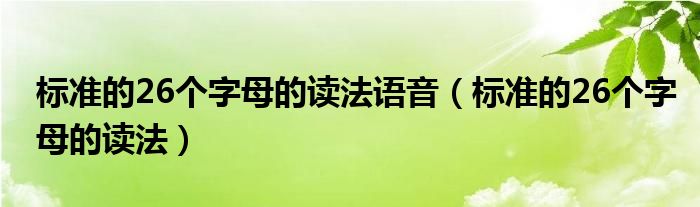 標(biāo)準(zhǔn)的26個字母的讀法語音（標(biāo)準(zhǔn)的26個字母的讀法）