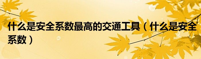 什么是安全系數(shù)最高的交通工具（什么是安全系數(shù)）