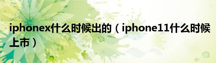 iphonex什么時候出的（iphone11什么時候上市）