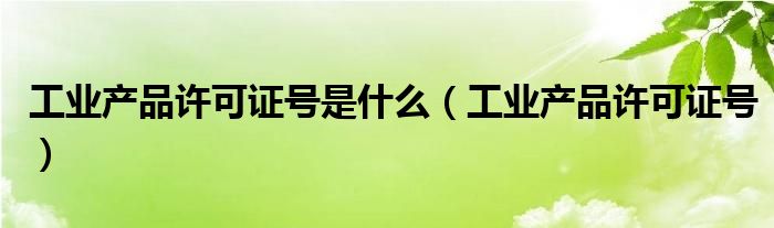 工業(yè)產(chǎn)品許可證號(hào)是什么（工業(yè)產(chǎn)品許可證號(hào)）