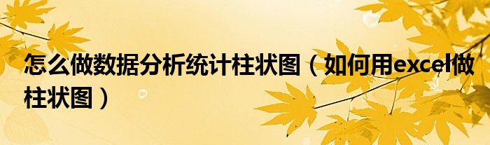 怎么做數(shù)據(jù)分析統(tǒng)計(jì)柱狀圖（如何用excel做柱狀圖）