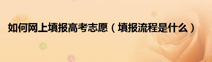 如何網(wǎng)上填報(bào)高考志愿（填報(bào)流程是什么）