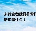 未轉變者載具作弊碼格式是什么樣的（未轉變者載具作弊碼格式是什么）