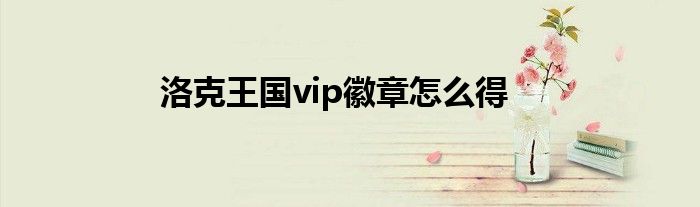 洛克王國vip徽章怎么得