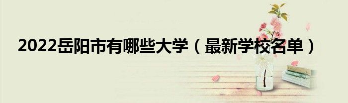 2022岳陽市有哪些大學（最新學校名單）