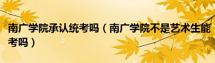 南廣學(xué)院承認(rèn)統(tǒng)考嗎（南廣學(xué)院不是藝術(shù)生能考嗎）