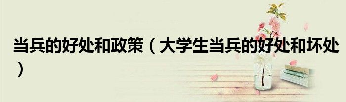當(dāng)兵的好處和政策（大學(xué)生當(dāng)兵的好處和壞處）