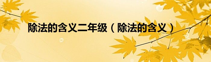 除法的含義二年級（除法的含義）