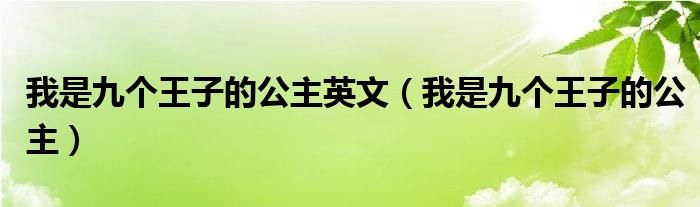我是九個王子的公主英文（我是九個王子的公主）