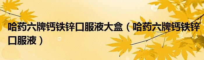 哈藥六牌鈣鐵鋅口服液大盒（哈藥六牌鈣鐵鋅口服液）