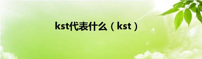 kst代表什么（kst）