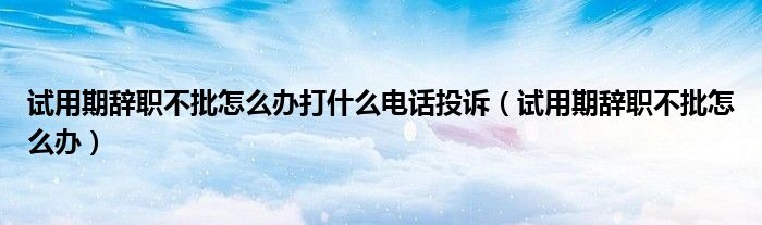 試用期辭職不批怎么辦打什么電話投訴（試用期辭職不批怎么辦）