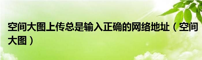 空間大圖上傳總是輸入正確的網(wǎng)絡(luò)地址（空間大圖）