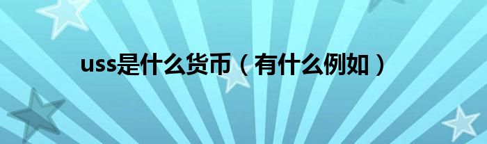 uss是什么貨幣（有什么例如）