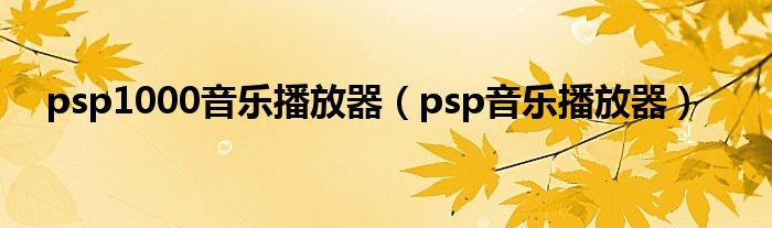 psp1000音樂(lè)播放器（psp音樂(lè)播放器）