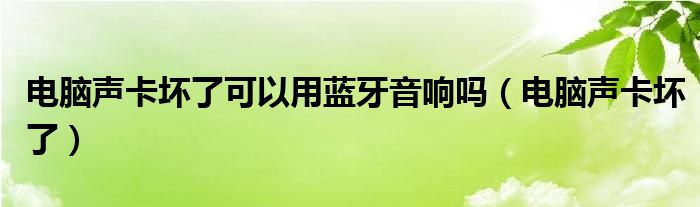 電腦聲卡壞了可以用藍(lán)牙音響嗎（電腦聲卡壞了）