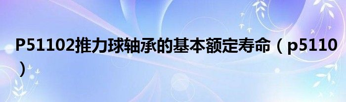 P51102推力球軸承的基本額定壽命（p5110）