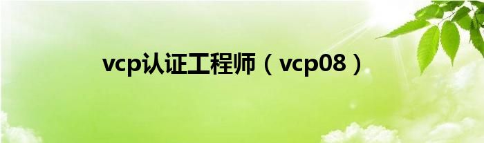 vcp認(rèn)證工程師（vcp08）