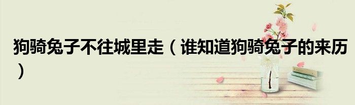 狗騎兔子不往城里走（誰知道狗騎兔子的來歷）