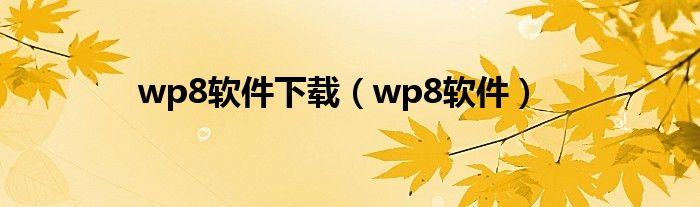 wp8軟件下載（wp8軟件）