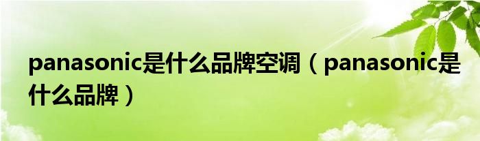 panasonic是什么品牌空調(diào)（panasonic是什么品牌）
