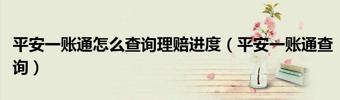 平安一賬通怎么查詢理賠進(jìn)度（平安一賬通查詢）