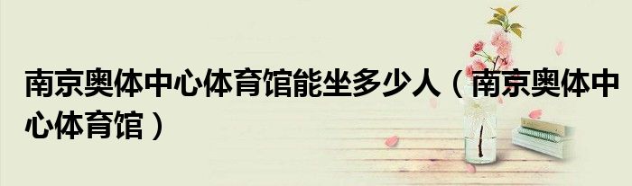 南京奧體中心體育館能坐多少人（南京奧體中心體育館）
