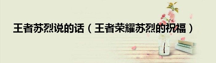 王者蘇烈說(shuō)的話（王者榮耀蘇烈的祝福）