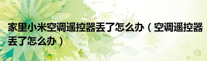 家里小米空調(diào)遙控器丟了怎么辦（空調(diào)遙控器丟了怎么辦）