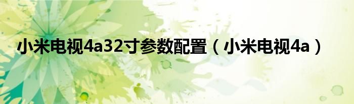 小米電視4a32寸參數(shù)配置（小米電視4a）