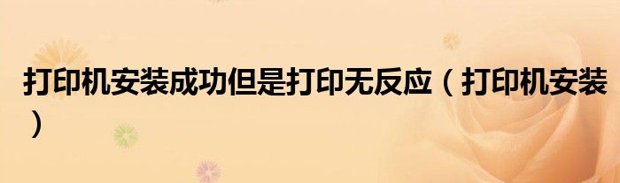 打印機(jī)安裝成功但是打印無(wú)反應(yīng)（打印機(jī)安裝）