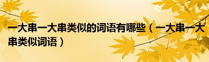 一大串一大串類似的詞語有哪些（一大串一大串類似詞語）