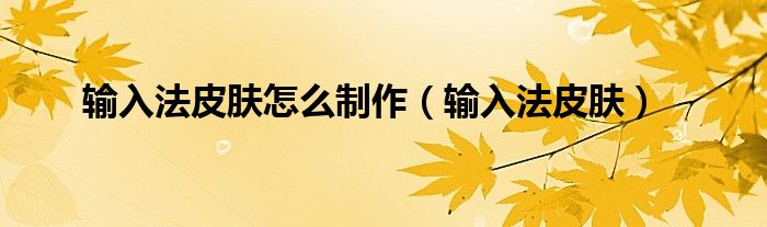 輸入法皮膚怎么制作（輸入法皮膚）