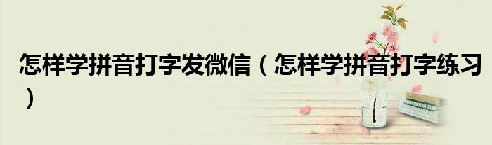 怎樣學(xué)拼音打字發(fā)微信（怎樣學(xué)拼音打字練習(xí)）