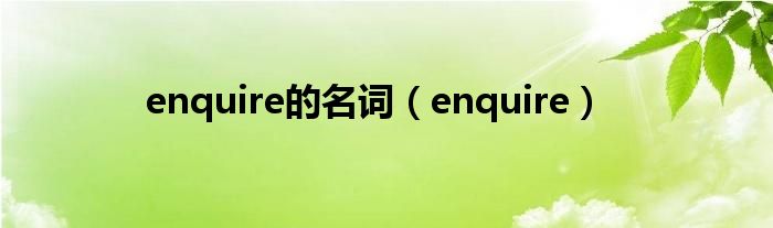 enquire的名詞（enquire）