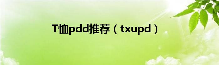 T恤pdd推薦（txupd）