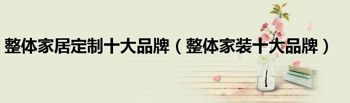 整體家居定制十大品牌（整體家裝十大品牌）