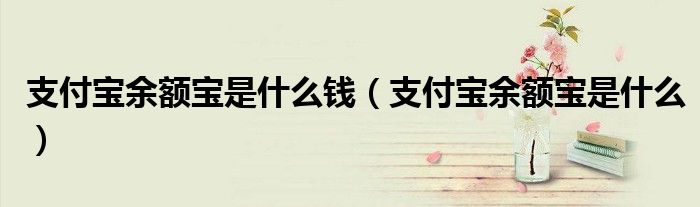 支付寶余額寶是什么錢（支付寶余額寶是什么）