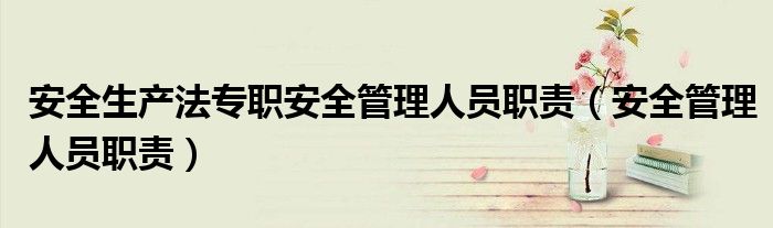 安全生產(chǎn)法專職安全管理人員職責（安全管理人員職責）